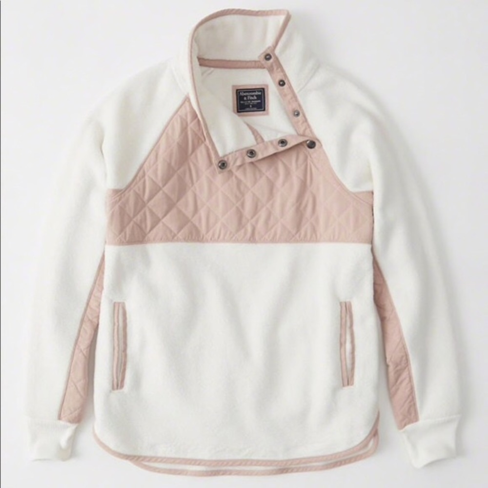 Asymmetrical snap-up fleece